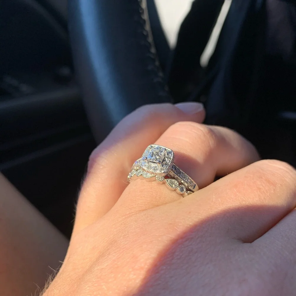 Engagement Ring + Wedding Band - Picture 1 of 4